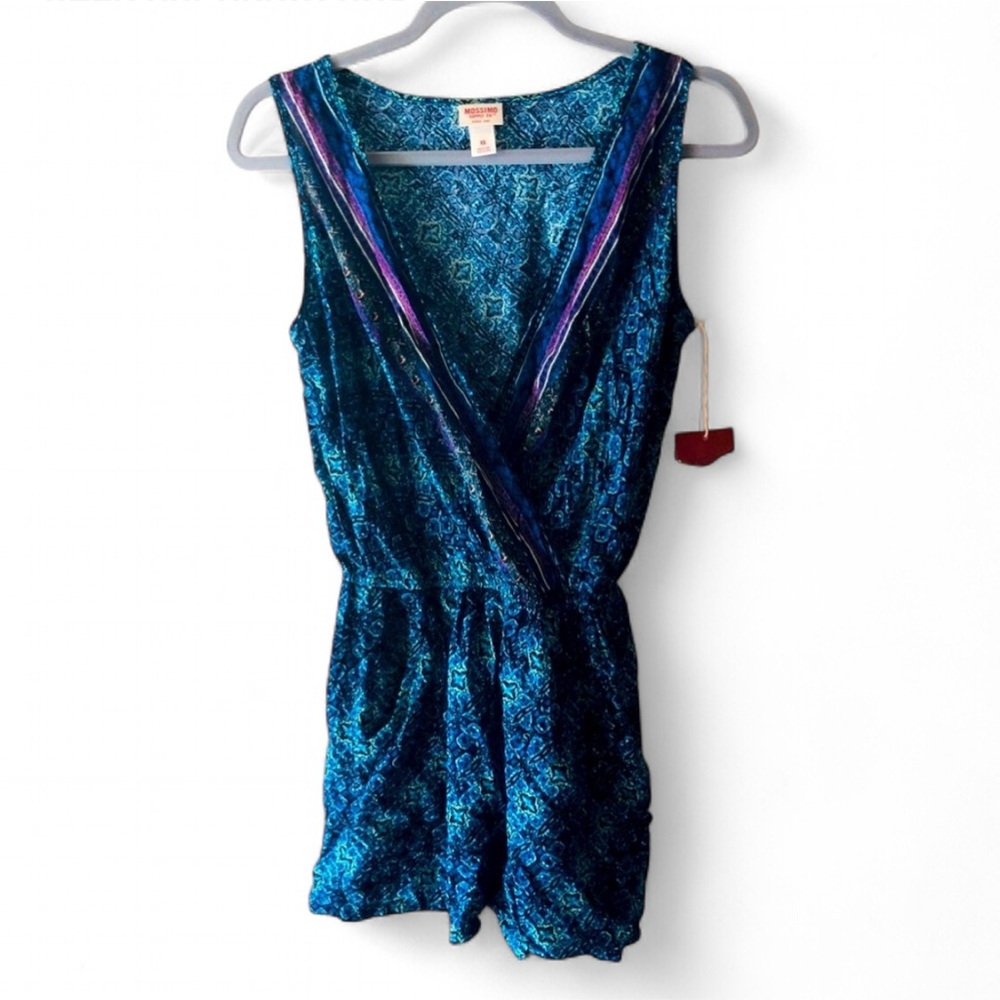NWT Y2K MOSSIMO SLEEVELESS BOHEMIAN BOHO HIPPIE PRINT ROMPER LIGHTWEIGHT SIZE XS